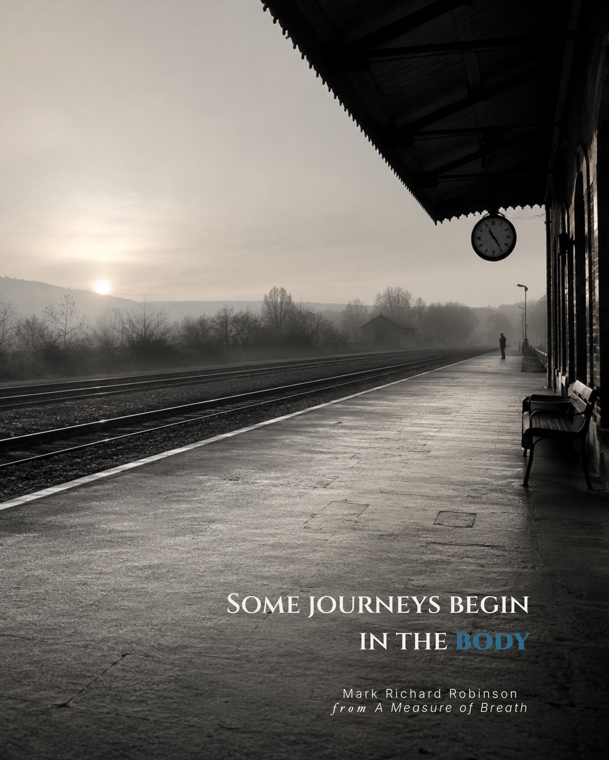 Railway platform at dawn